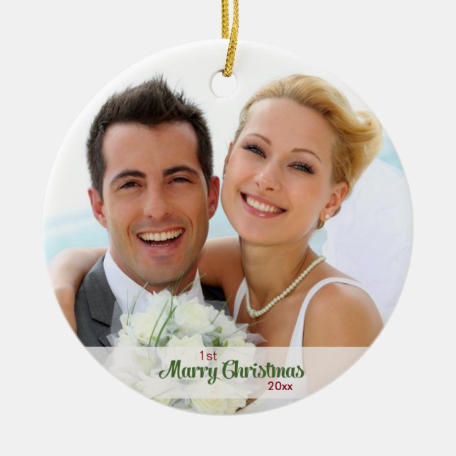 First Christmas Together- Newlyweds Ceramic Tree Decoration (Front)