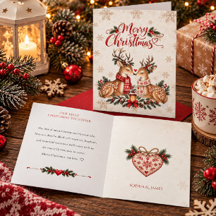 First Christmas Together Nordic Reindeer Couple Card