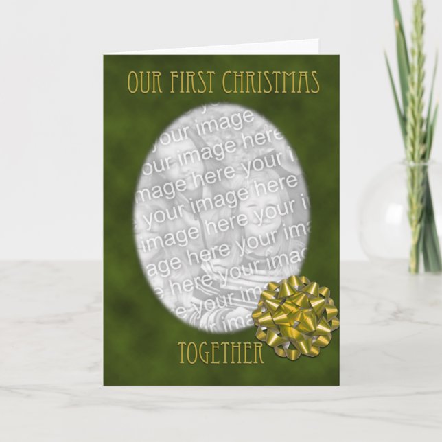 First Christmas Together with Bow Holiday Card (Front)