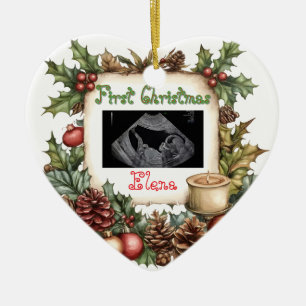 First Christmas Ultrasound Photo Keepsake Ornament