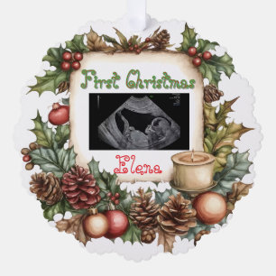 First Christmas Ultrasound Photo Keepsake Ornament
