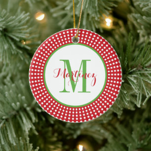 First Christmas Wedding Monogram Photo Ornament