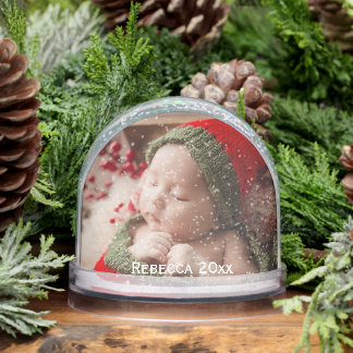 First Christmas winter berries Snow Globe