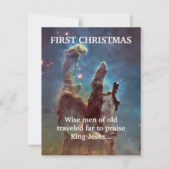 First Christmas Wise Men Travel Far Card (Front)