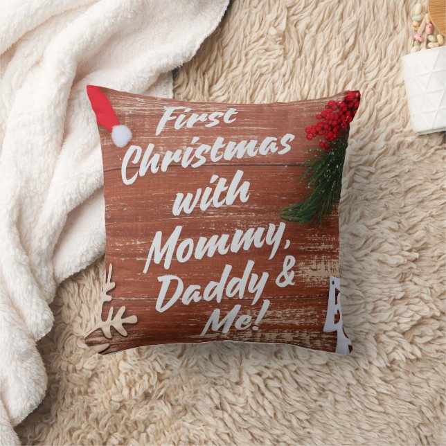 First Christmas with Mummy Daddy & Me Family  Cushion (Blanket)