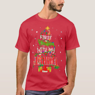 First Christmas With My Grandma Xmas Tree Light Fa T-Shirt