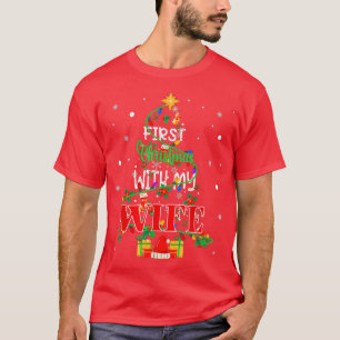 First Christmas With My Wife Xmas Tree Light Famil T-Shirt
