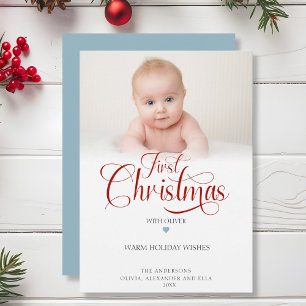 First Christmas with Photo Holiday Card