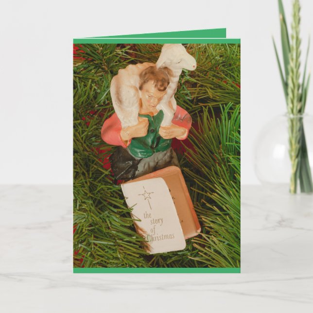 First Christmas with shepherds Bible Jesus  Holiday Card (Front)