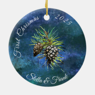 First Chrstmas together decoration, pine cone Ceramic Tree Decoration