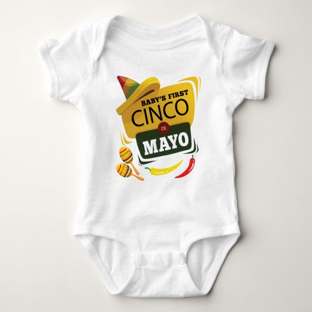 First Cinco De Mayo - 1st Cinco De Mayo Baby Bodysuit (Front)