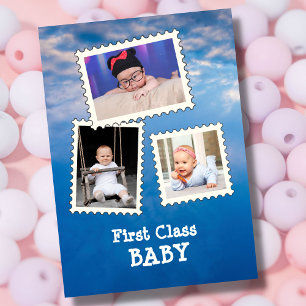First Class BABY Best Baby Ever 3 custom photo Card