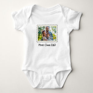 FIRST CLASS DAD Best Dad custom horizontal photo Baby Bodysuit