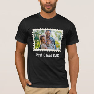 FIRST CLASS DAD Best Dad custom horizontal photo T-Shirt