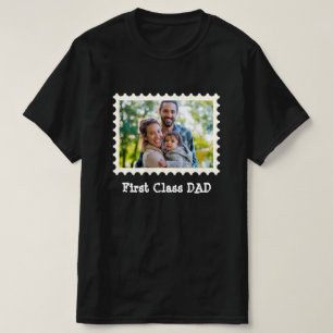 FIRST CLASS DAD Best Dad custom horizontal photo  T-Shirt
