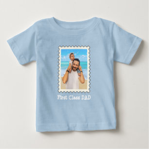 First Class Dad Best Dad Ever custom family photo Baby T-Shirt