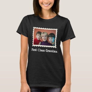 First Class Grandma nana custom horizontal photo T-Shirt