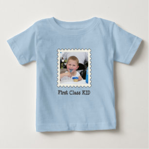 FIRST CLASS KID Best Kid Ever custom square photo Baby T-Shirt