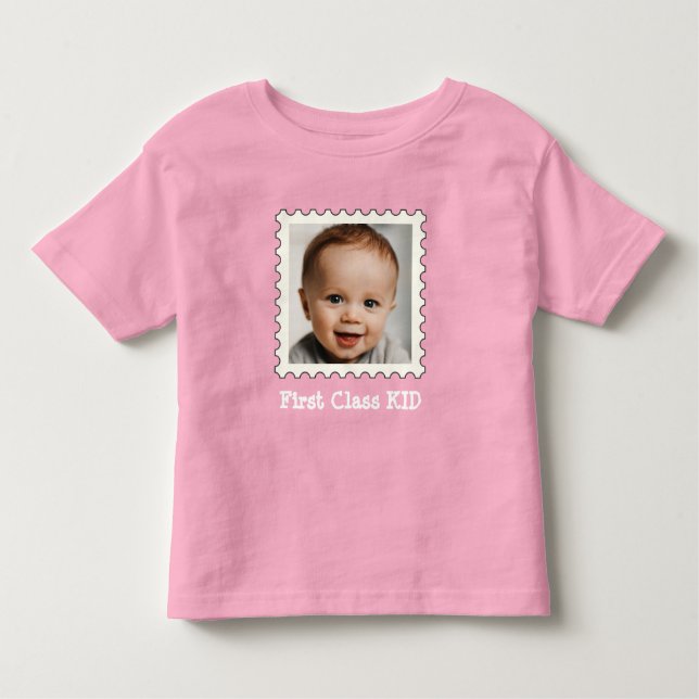 FIRST CLASS KID Best Kid Ever custom square photo Toddler T-Shirt (Front)