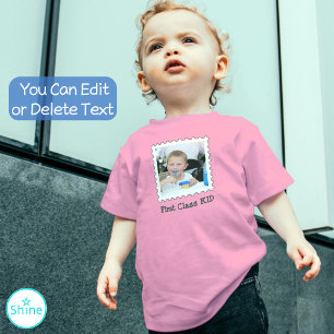 FIRST CLASS KID Best Kid Ever custom square photo  Toddler T-Shirt