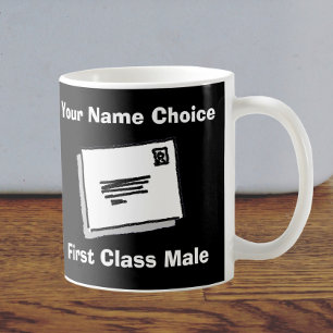 First Class Male with Personalised Name Coffee Mug