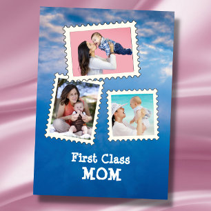 First Class MOM Best Mum Ever 3 custom photo Card