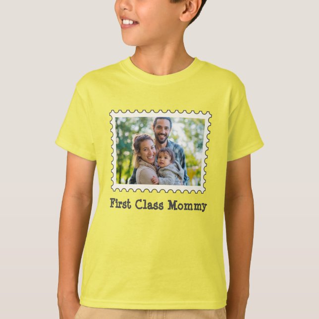 First Class Mummy Best Mum custom horizontal photo T-Shirt (Front)