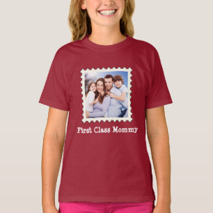 First Class Mummy Best Mum custom square photo  T-Shirt