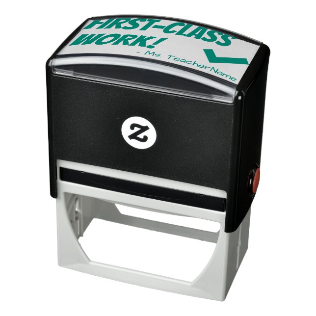 "FIRST-CLASS WORK!" Acknowledgement Rubber Stamp (Product)