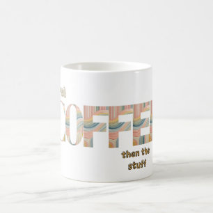 First Coffee Slogan Typography Colourful Mug