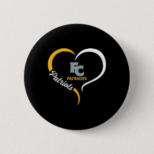 First Colonial Patriots Logo Half Heart Slogan Hs  6 Cm Round Badge