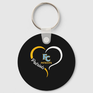 First Colonial Patriots Logo Half Heart Slogan Hs  Key Ring