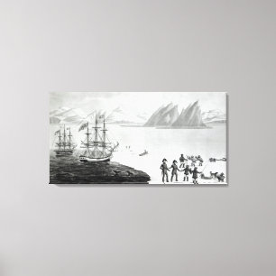 First communication with the natives of Prince Canvas Print