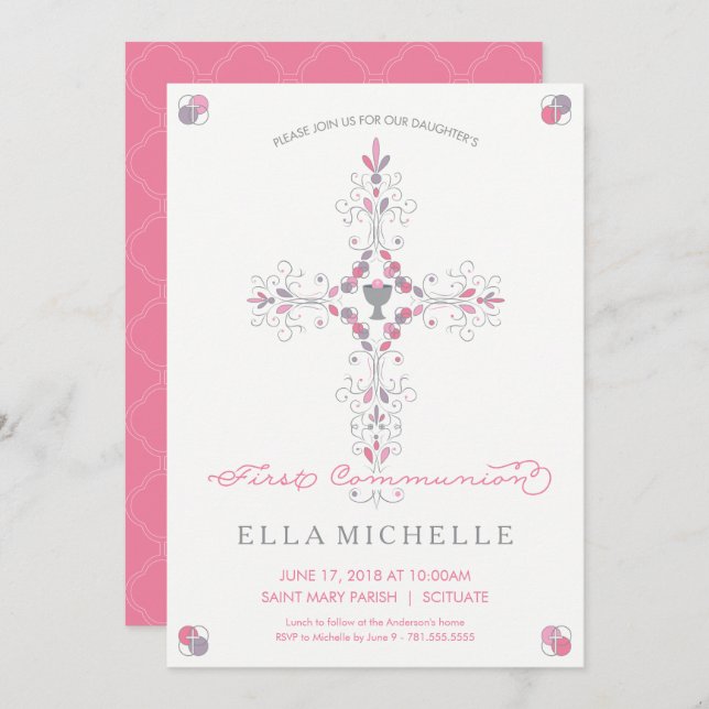 First Communion - 1st Holy Communion Invitation (Front/Back)
