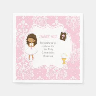 First Communion African American Girl Napkin