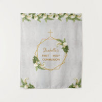 First Communion Backdrop Gold Marble Calla Lilies