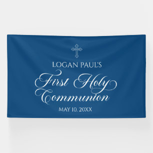 First Communion Blue banner backdrop