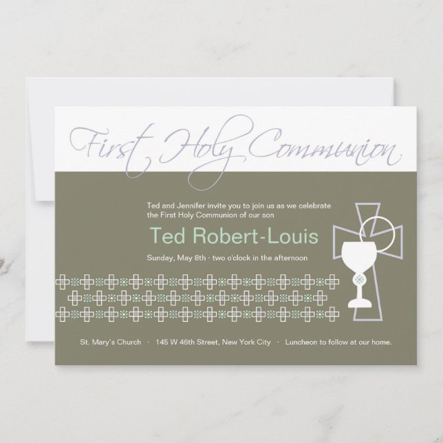 First Communion - Boy Invitation (Front)