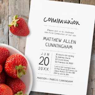 First Communion Boy Modern + Simple Invitation