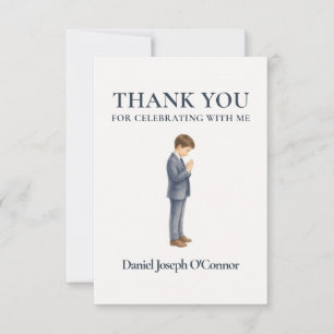 First Communion Boy Thank You Card