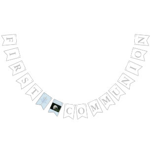 First Communion Boys Name Insert Your Photo Bunting