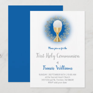 First Communion catholic boy Invitation