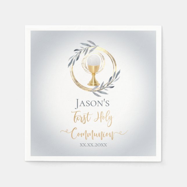 First Communion catholic boy Napkin (Front)