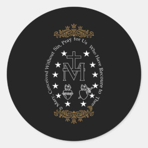 First Communion Catholic O Mary For Boy Girl Kids Classic Round Sticker