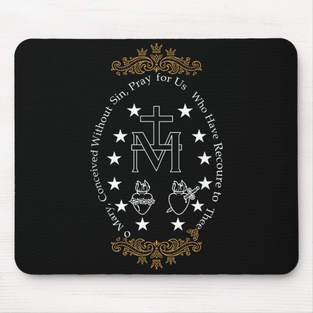 First Communion Catholic O Mary For Boy Girl Kids  Mouse Pad (Front)