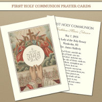 First Communion Catholic Remembrance Holy Card