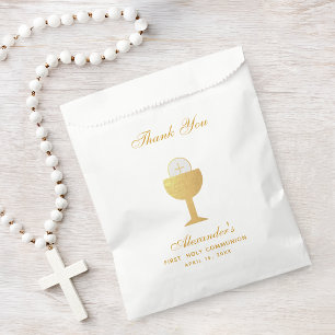 First Communion Chalice & Eucharist Faux Gold Foil Favour Bags