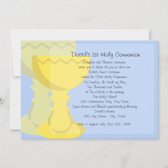 First Communion Chalice Invitation (Front)