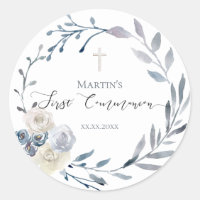 First Communion Classic Round Sticker