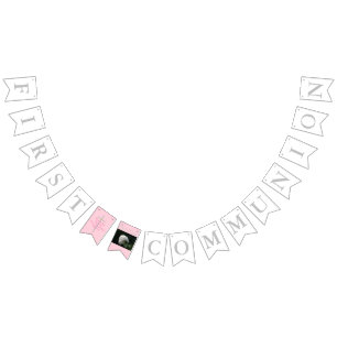 First Communion Cross Girl Insert Your PHOTO Bunting